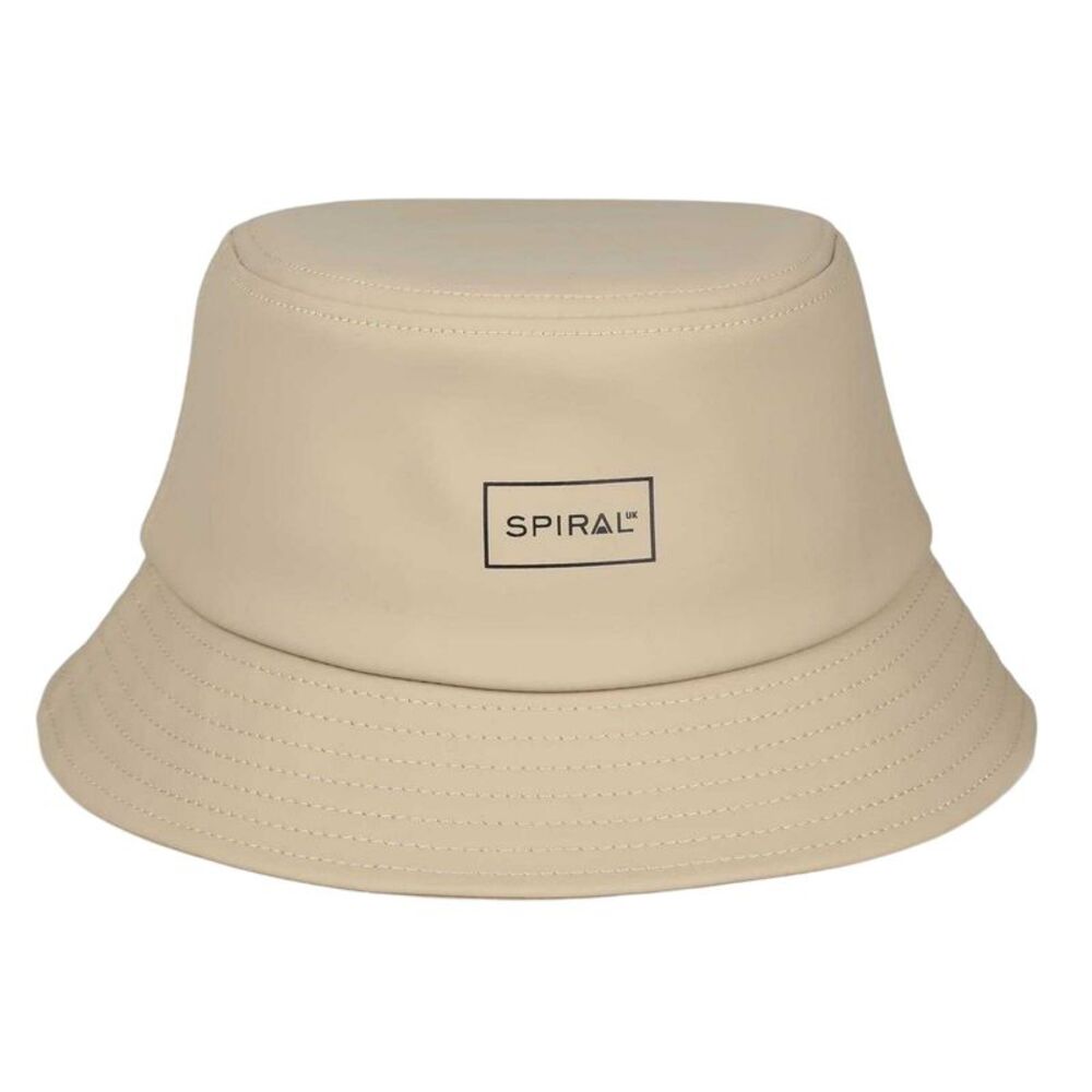 Spiral Womens/Ladies Plain Ribbed Bucket Hat / Stone